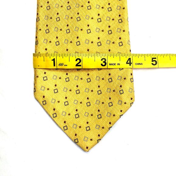 Robert Talbott Best of Class T Tie Square Geometric Gold Yellow Silk Nordstrom - Picture 9 of 10